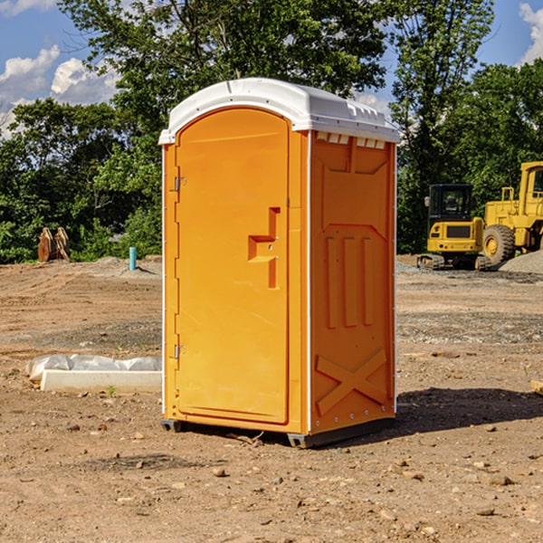 how often are the portable restrooms cleaned and serviced during a rental period in Nabb Indiana